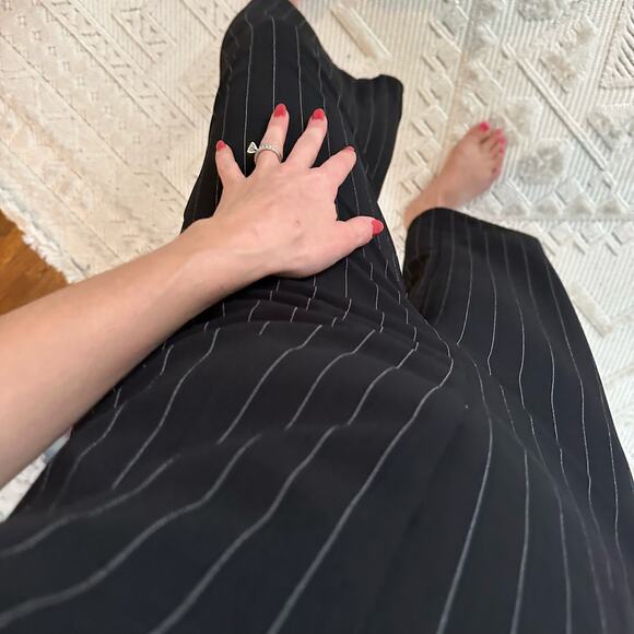 Cupcakes and Cashmere Pinstripe Jumpsuit Black White - Picture 7 of 7